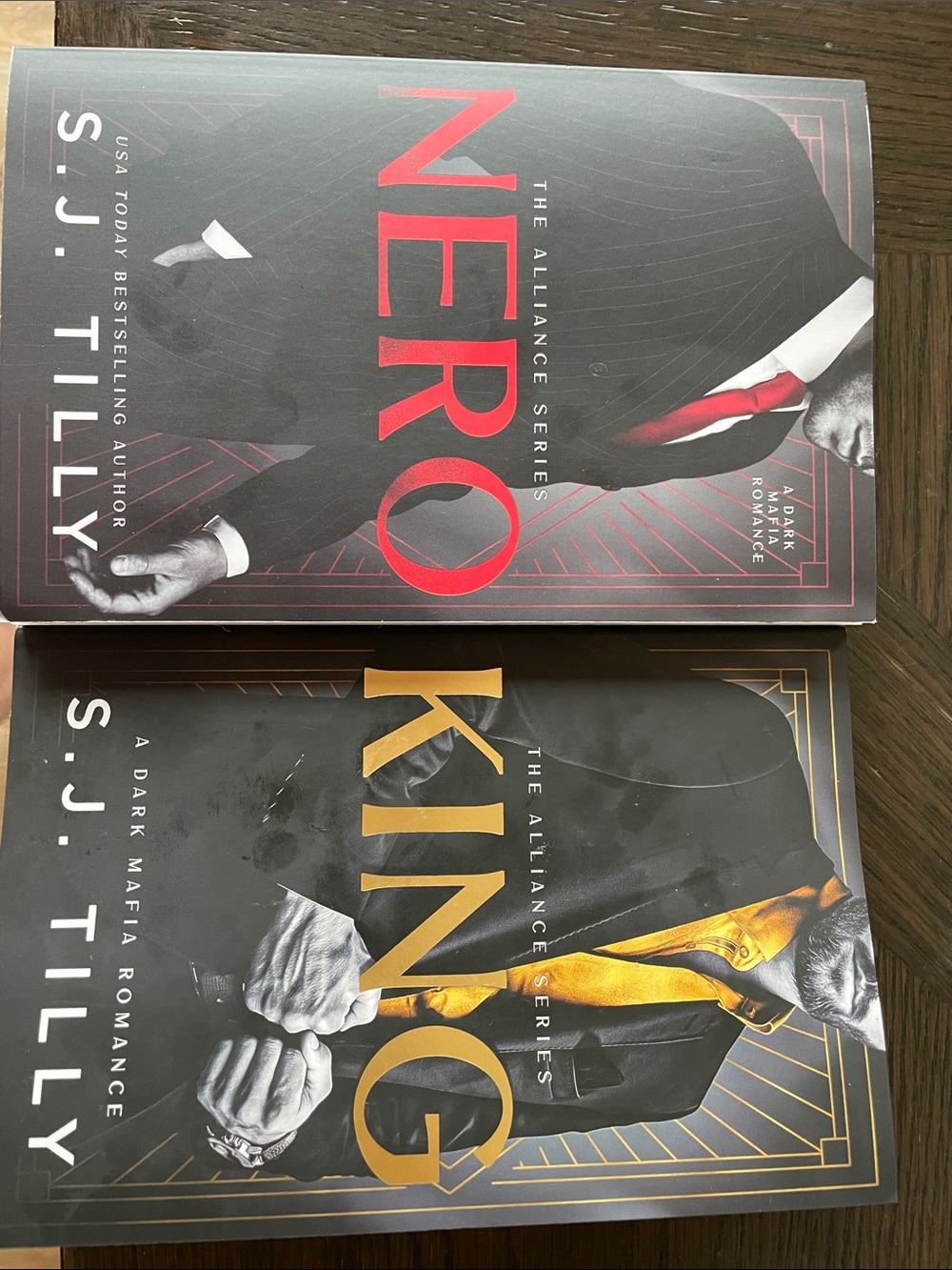 Nero & King by S.J. Tilly - Black Covers with Red and Gold Accents